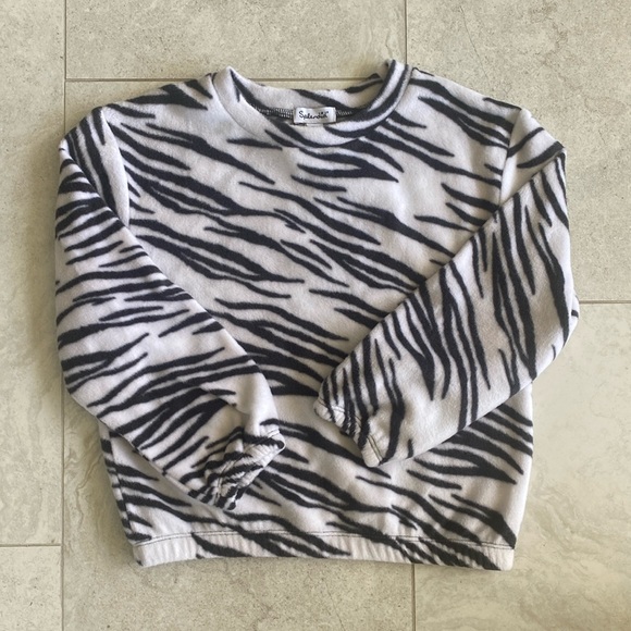 Splendid Girls' Cozy Zebra Top & Faux Leather Leggings Set - Picture 3 of 11